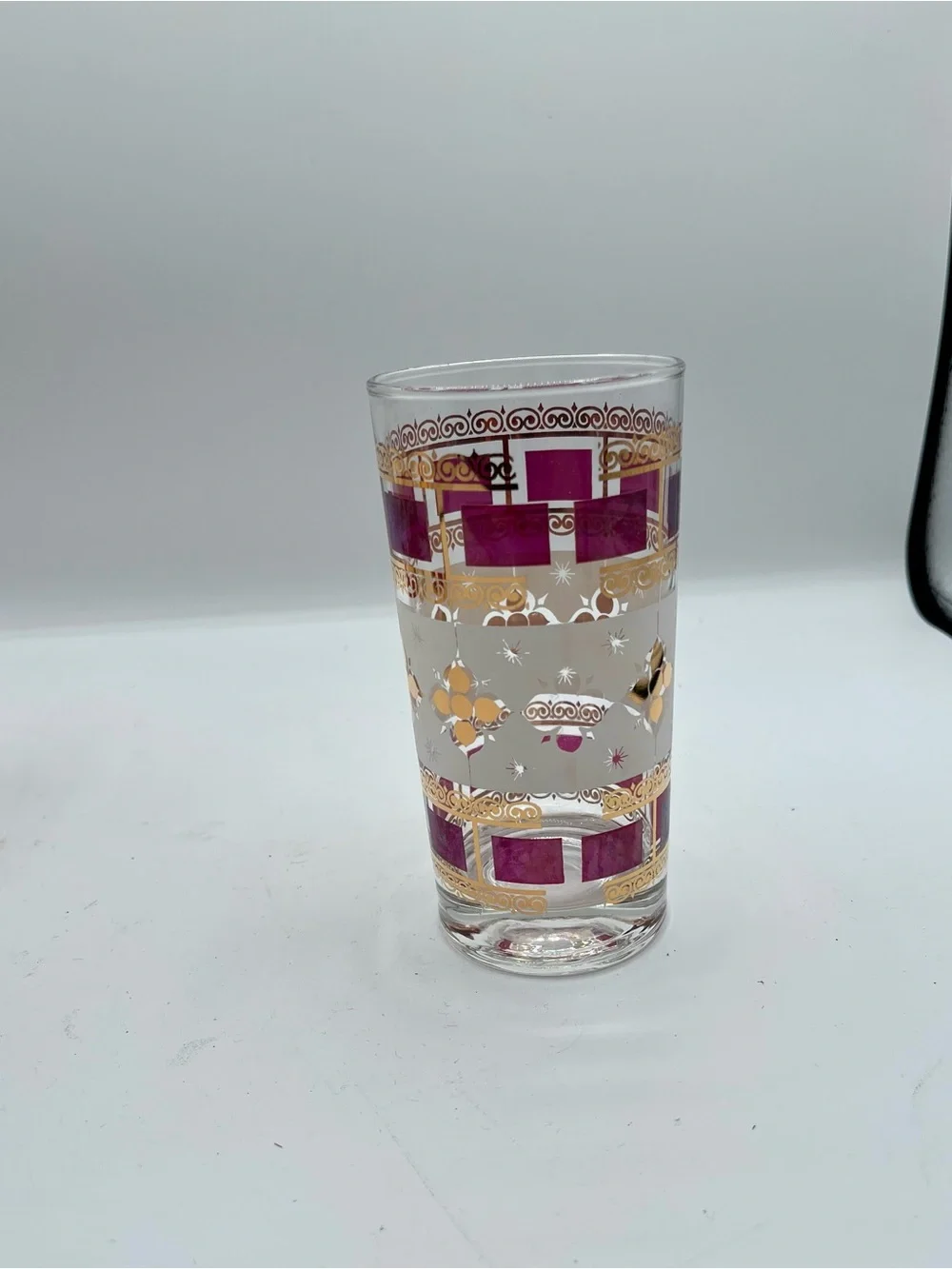 mid century Anchor Hocking Elegance Highball Tumblr Glasses Gold Atomic Set Of 4